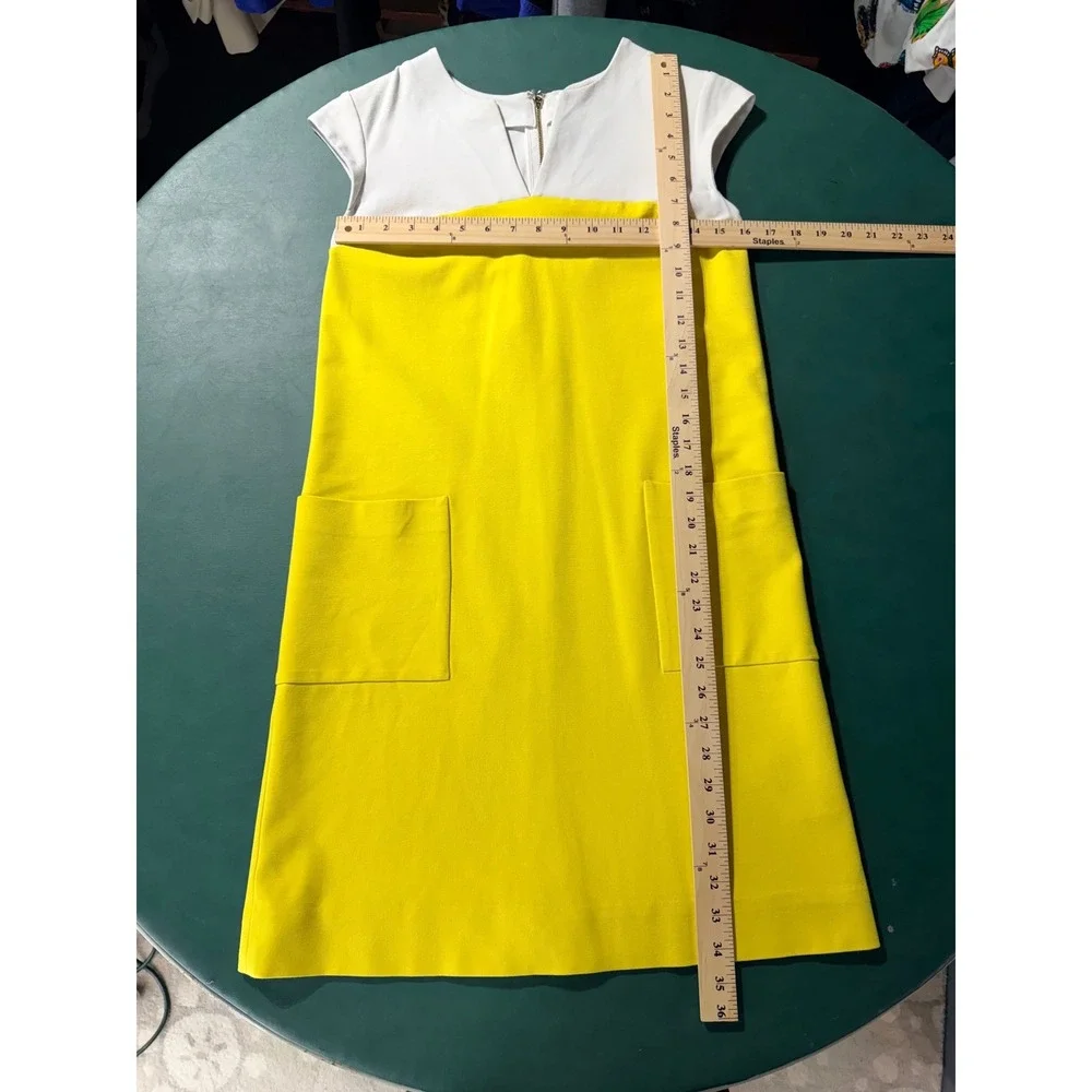 Kate Spade New York Hana Colorblock Shift Dress XS White Yellow Retro 60's